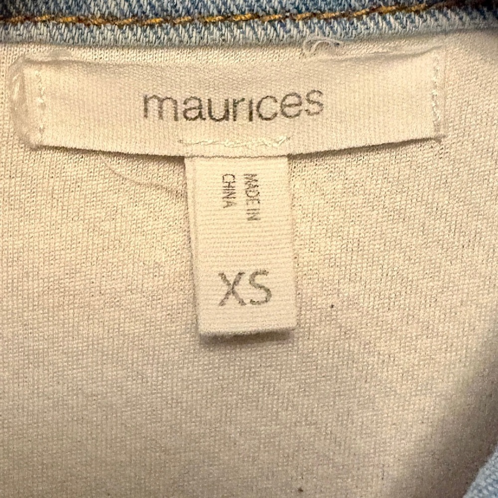 Maurice’s Sherpa Fleece Jacket, Denim Trim & Button Front Closure Women size XS - Picture 4 of 15